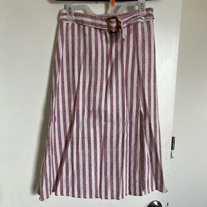 Striped A-Line Skirt w/ slit